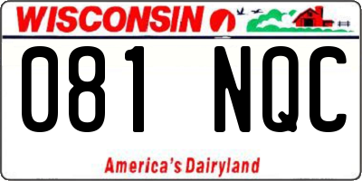 WI license plate 081NQC