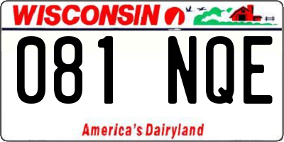 WI license plate 081NQE