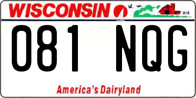 WI license plate 081NQG