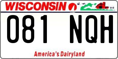 WI license plate 081NQH