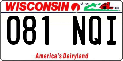 WI license plate 081NQI