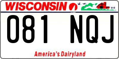 WI license plate 081NQJ