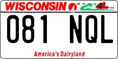 WI license plate 081NQL