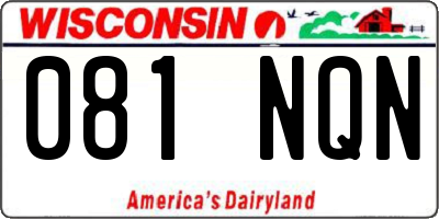 WI license plate 081NQN