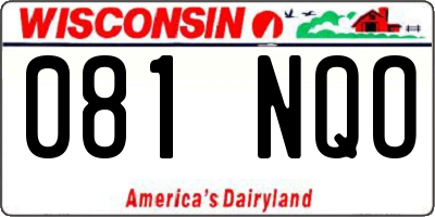 WI license plate 081NQO