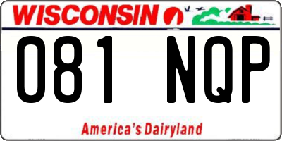 WI license plate 081NQP