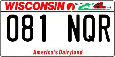 WI license plate 081NQR
