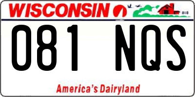 WI license plate 081NQS