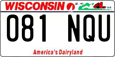 WI license plate 081NQU