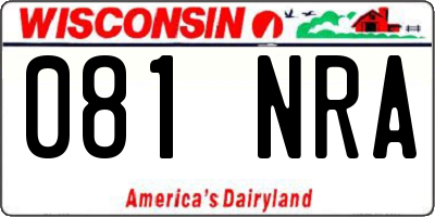 WI license plate 081NRA