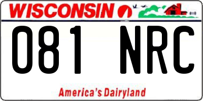 WI license plate 081NRC