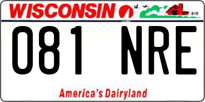 WI license plate 081NRE
