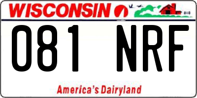 WI license plate 081NRF