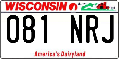 WI license plate 081NRJ
