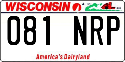 WI license plate 081NRP