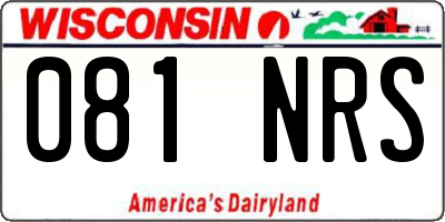 WI license plate 081NRS