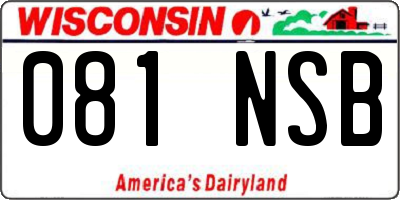 WI license plate 081NSB