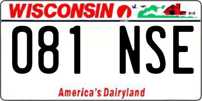 WI license plate 081NSE