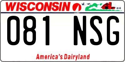 WI license plate 081NSG