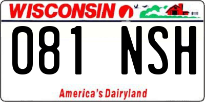 WI license plate 081NSH