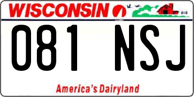 WI license plate 081NSJ