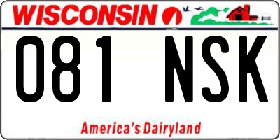 WI license plate 081NSK