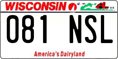 WI license plate 081NSL