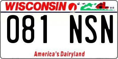WI license plate 081NSN