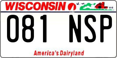 WI license plate 081NSP