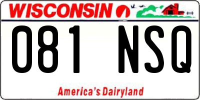 WI license plate 081NSQ