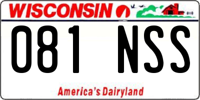 WI license plate 081NSS