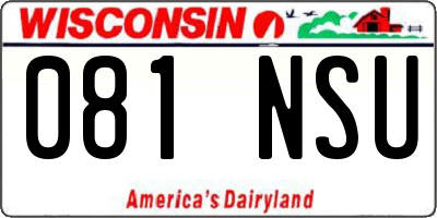 WI license plate 081NSU