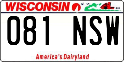 WI license plate 081NSW