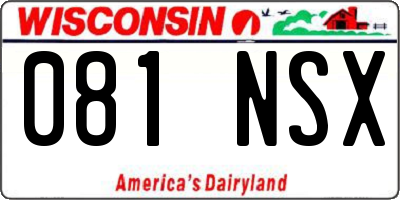 WI license plate 081NSX