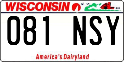 WI license plate 081NSY