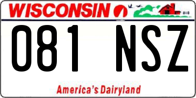 WI license plate 081NSZ