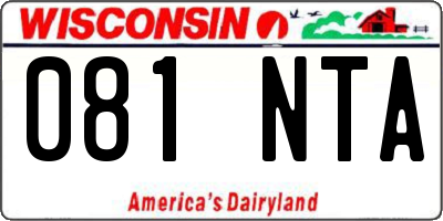 WI license plate 081NTA