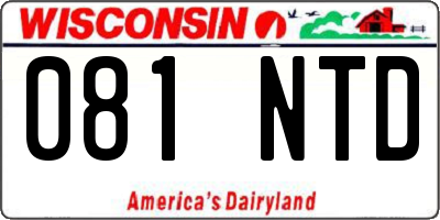 WI license plate 081NTD
