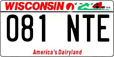 WI license plate 081NTE