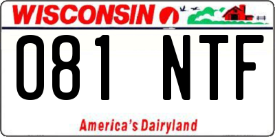 WI license plate 081NTF
