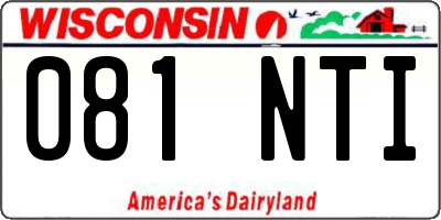 WI license plate 081NTI