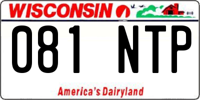 WI license plate 081NTP