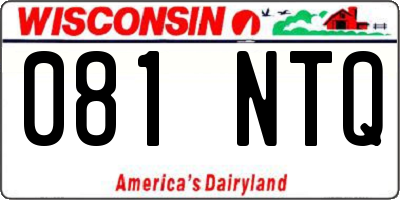 WI license plate 081NTQ