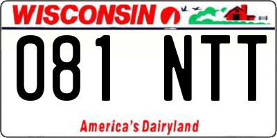 WI license plate 081NTT