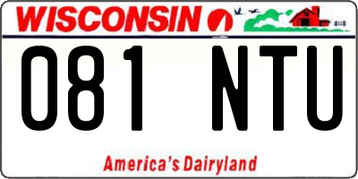 WI license plate 081NTU
