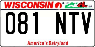 WI license plate 081NTV