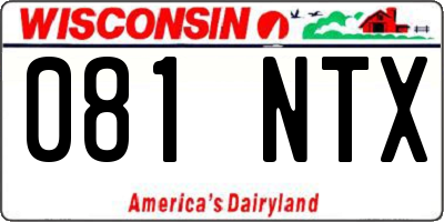 WI license plate 081NTX