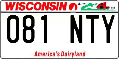 WI license plate 081NTY