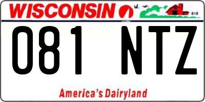 WI license plate 081NTZ