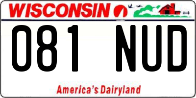 WI license plate 081NUD